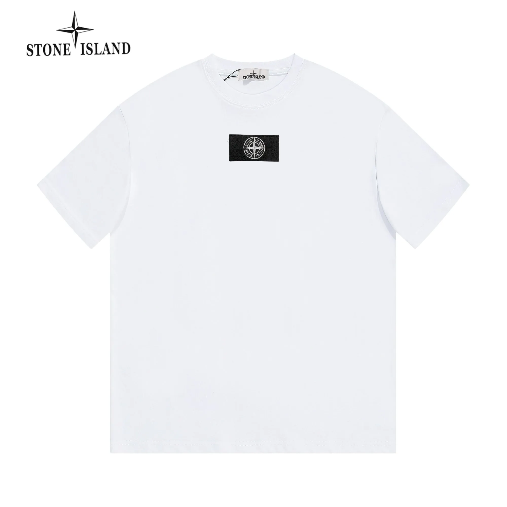 P150 STONE ISLAND Stone Island solid color logo, available at the counter, original order, fashionable and casual round neck short-sleeved T-shirt, the upper body is very unique! Eye-catching and bright, imported original fabric, 🪡 craft letter pattern decorated logo, simple yet fashionable, classic atmosphere, comfortable and breathable, handsome and stylish upper body, 2️⃣ recommended colors, size: S-2XL